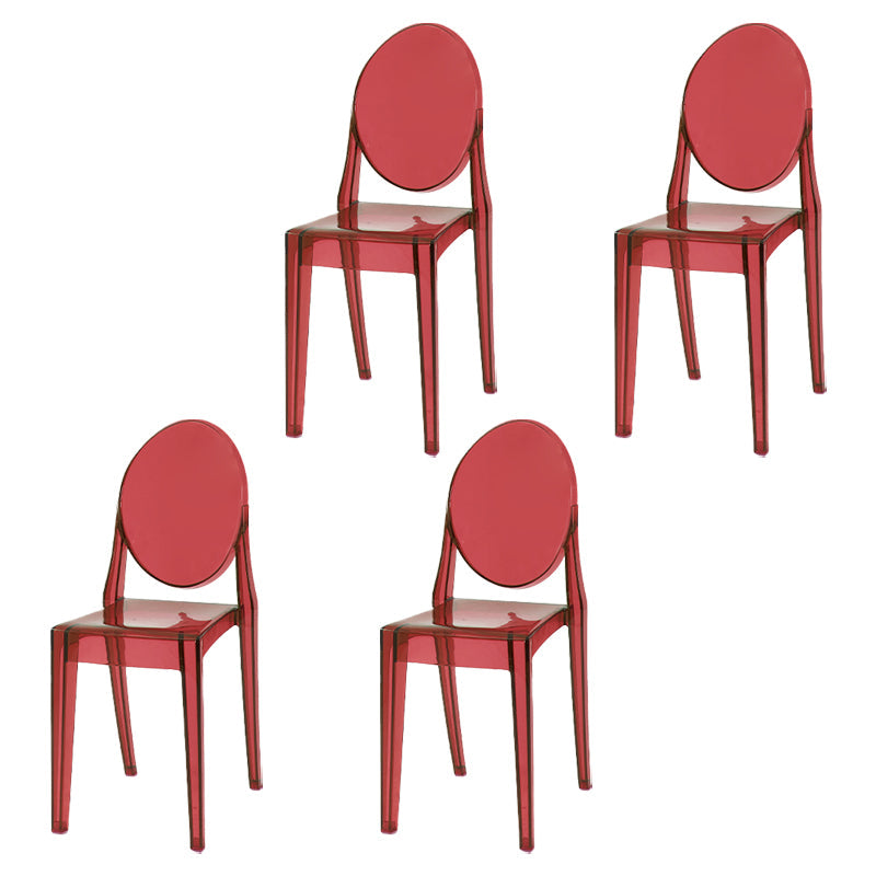 Scandinavian Style Plastic Chair Set Kitchen Dining Room Open Back Side Chairs Red 4 Piece Set Clearhalo ' kitchen&dining_furn' 'Dining Chairs' 'Dining Tables & Seating' 'dining_chair' 'furn' 'furn_dining_chair' 'Furniture' 'furniture_dining_chair' 'Kitchen & Dining Furniture' 'kitchen' 3859230