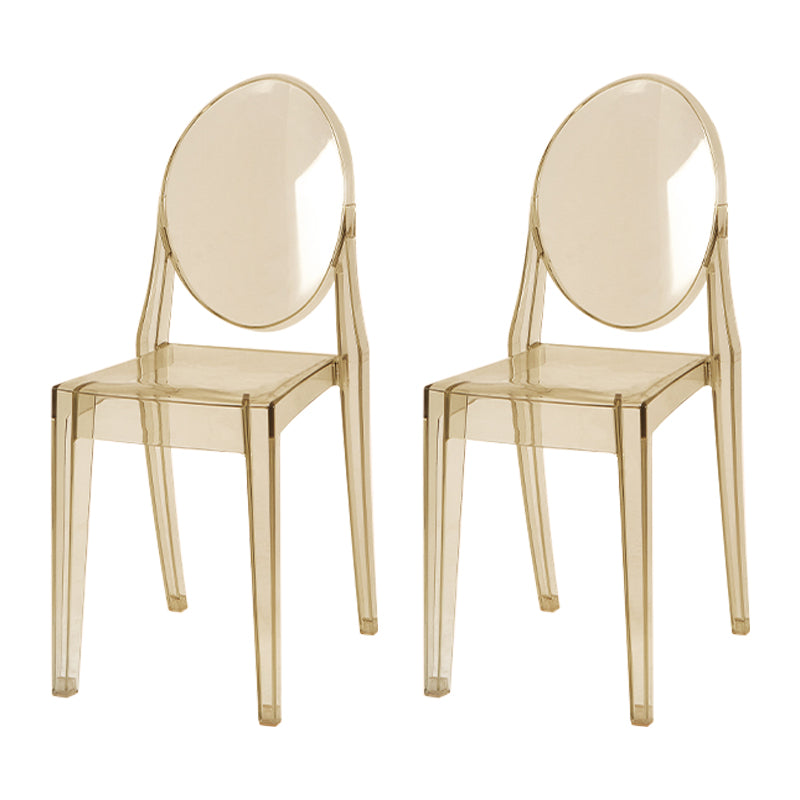 Scandinavian Style Plastic Chair Set Kitchen Dining Room Open Back Side Chairs Amber 2 Piece Set Clearhalo ' kitchen&dining_furn' 'Dining Chairs' 'Dining Tables & Seating' 'dining_chair' 'furn' 'furn_dining_chair' 'Furniture' 'furniture_dining_chair' 'Kitchen & Dining Furniture' 'kitchen' 3859232