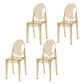 Scandinavian Style Plastic Chair Set Kitchen Dining Room Open Back Side Chairs Amber 4 Piece Set Clearhalo ' kitchen&dining_furn' 'Dining Chairs' 'Dining Tables & Seating' 'dining_chair' 'furn' 'furn_dining_chair' 'Furniture' 'furniture_dining_chair' 'Kitchen & Dining Furniture' 'kitchen' 3859233