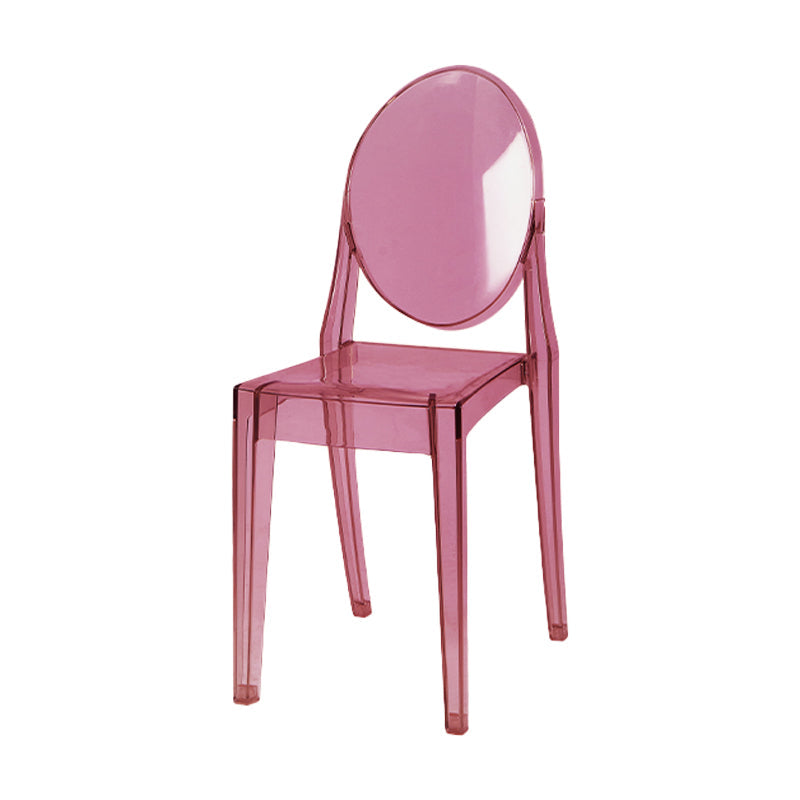 Scandinavian Style Plastic Chair Set Kitchen Dining Room Open Back Side Chairs Pink 1 Piece Clearhalo ' kitchen&dining_furn' 'Dining Chairs' 'Dining Tables & Seating' 'dining_chair' 'furn' 'furn_dining_chair' 'Furniture' 'furniture_dining_chair' 'Kitchen & Dining Furniture' 'kitchen' 3859234