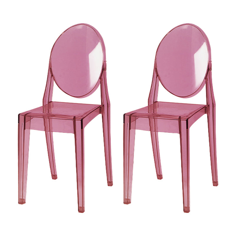 Scandinavian Style Plastic Chair Set Kitchen Dining Room Open Back Side Chairs Pink 2 Piece Set Clearhalo ' kitchen&dining_furn' 'Dining Chairs' 'Dining Tables & Seating' 'dining_chair' 'furn' 'furn_dining_chair' 'Furniture' 'furniture_dining_chair' 'Kitchen & Dining Furniture' 'kitchen' 3859235