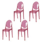 Scandinavian Style Plastic Chair Set Kitchen Dining Room Open Back Side Chairs Pink 4 Piece Set Clearhalo ' kitchen&dining_furn' 'Dining Chairs' 'Dining Tables & Seating' 'dining_chair' 'furn' 'furn_dining_chair' 'Furniture' 'furniture_dining_chair' 'Kitchen & Dining Furniture' 'kitchen' 3859236