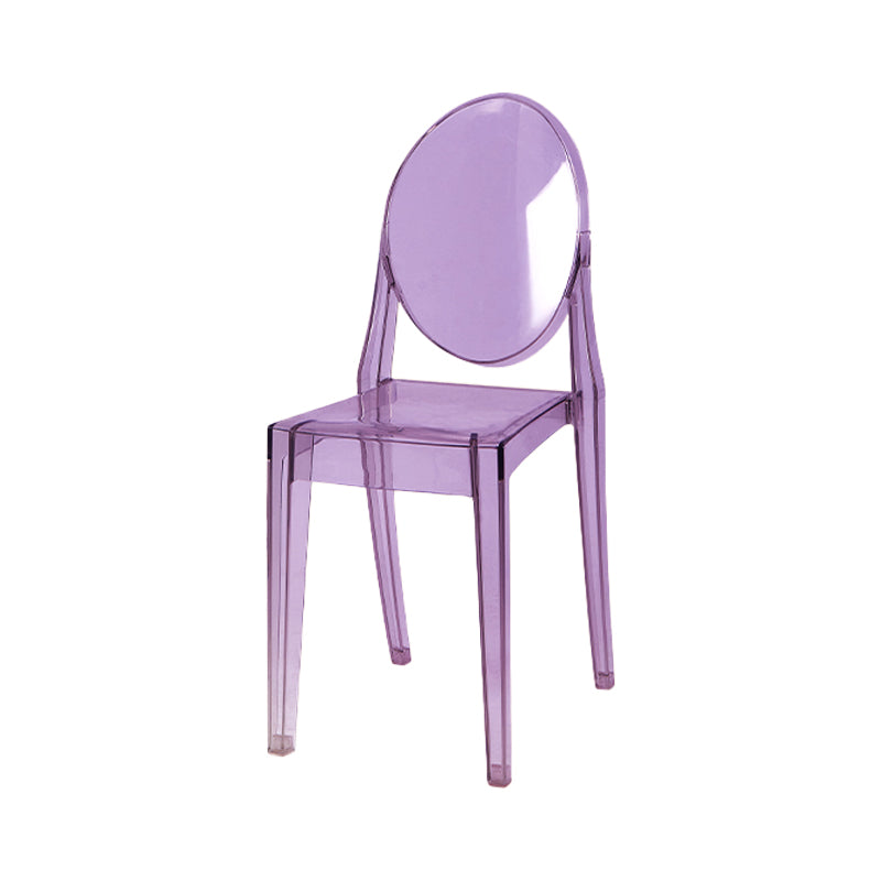 Scandinavian Style Plastic Chair Set Kitchen Dining Room Open Back Side Chairs Purple 1 Piece Clearhalo ' kitchen&dining_furn' 'Dining Chairs' 'Dining Tables & Seating' 'dining_chair' 'furn' 'furn_dining_chair' 'Furniture' 'furniture_dining_chair' 'Kitchen & Dining Furniture' 'kitchen' 3859239