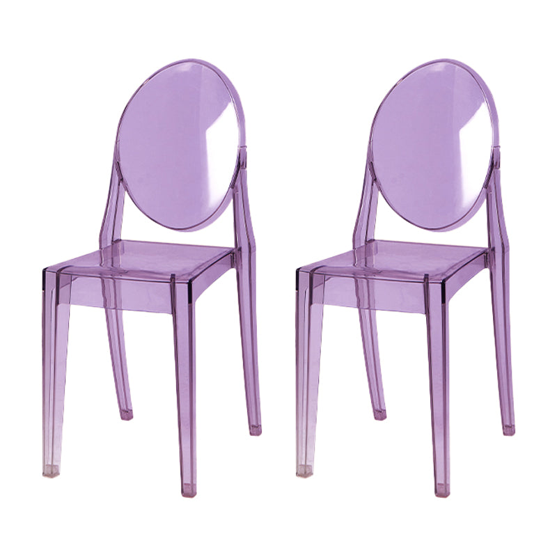 Scandinavian Style Plastic Chair Set Kitchen Dining Room Open Back Side Chairs Purple 2 Piece Set Clearhalo ' kitchen&dining_furn' 'Dining Chairs' 'Dining Tables & Seating' 'dining_chair' 'furn' 'furn_dining_chair' 'Furniture' 'furniture_dining_chair' 'Kitchen & Dining Furniture' 'kitchen' 3859240