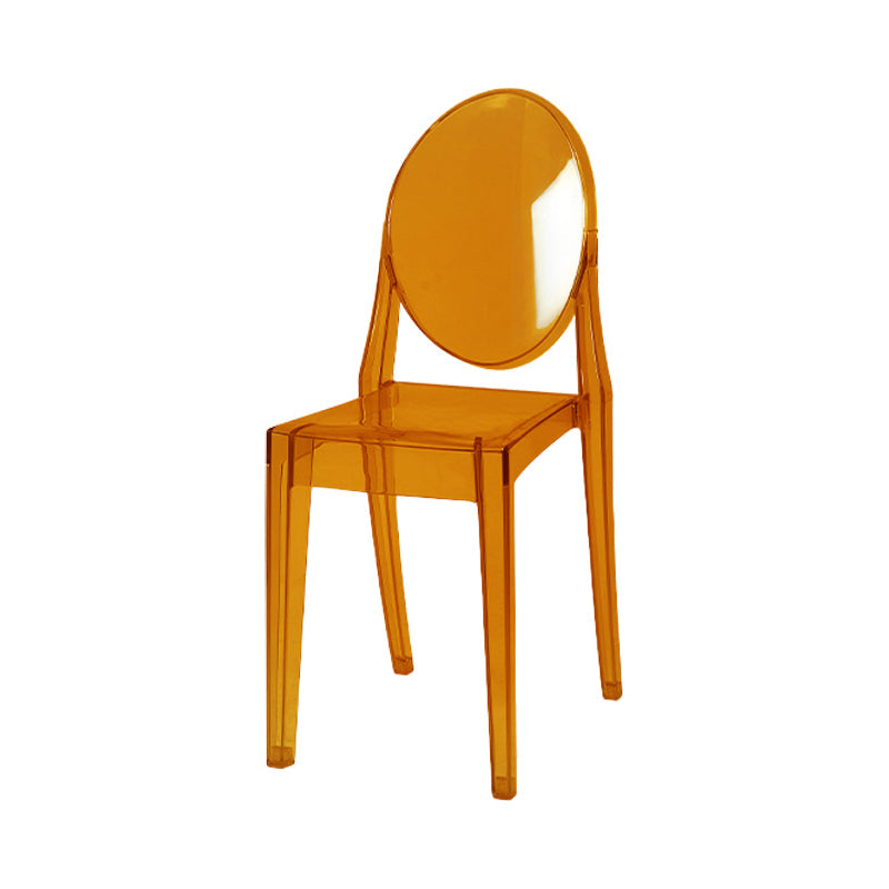Scandinavian Style Plastic Chair Set Kitchen Dining Room Open Back Side Chairs Orange 1 Piece Clearhalo ' kitchen&dining_furn' 'Dining Chairs' 'Dining Tables & Seating' 'dining_chair' 'furn' 'furn_dining_chair' 'Furniture' 'furniture_dining_chair' 'Kitchen & Dining Furniture' 'kitchen' 3859242