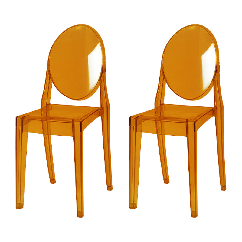 Scandinavian Style Plastic Chair Set Kitchen Dining Room Open Back Side Chairs Orange 2 Piece Set Clearhalo ' kitchen&dining_furn' 'Dining Chairs' 'Dining Tables & Seating' 'dining_chair' 'furn' 'furn_dining_chair' 'Furniture' 'furniture_dining_chair' 'Kitchen & Dining Furniture' 'kitchen' 3859243