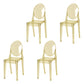 Scandinavian Style Plastic Chair Set Kitchen Dining Room Open Back Side Chairs Light Yellow 4 Piece Set Clearhalo ' kitchen&dining_furn' 'Dining Chairs' 'Dining Tables & Seating' 'dining_chair' 'furn' 'furn_dining_chair' 'Furniture' 'furniture_dining_chair' 'Kitchen & Dining Furniture' 'kitchen' 3859247