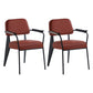 Scandinavian Home Arm Chair Open Back Metal Upholstered Dining Room Chair Red Black Set of 2 Clearhalo ' kitchen&dining_furn' 'Dining Chairs' 'Dining Tables & Seating' 'dining_chair' 'Furniture' 'furniture_dining_chair' 'Kitchen & Dining Furniture' 'kitchen' 3859252