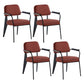 Scandinavian Home Arm Chair Open Back Metal Upholstered Dining Room Chair Red Black Set of 4 Clearhalo ' kitchen&dining_furn' 'Dining Chairs' 'Dining Tables & Seating' 'dining_chair' 'Furniture' 'furniture_dining_chair' 'Kitchen & Dining Furniture' 'kitchen' 3859254