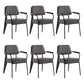 Scandinavian Home Arm Chair Open Back Metal Upholstered Dining Room Chair Grey Black Set of 6 Clearhalo ' kitchen&dining_furn' 'Dining Chairs' 'Dining Tables & Seating' 'dining_chair' 'Furniture' 'furniture_dining_chair' 'Kitchen & Dining Furniture' 'kitchen' 3859262