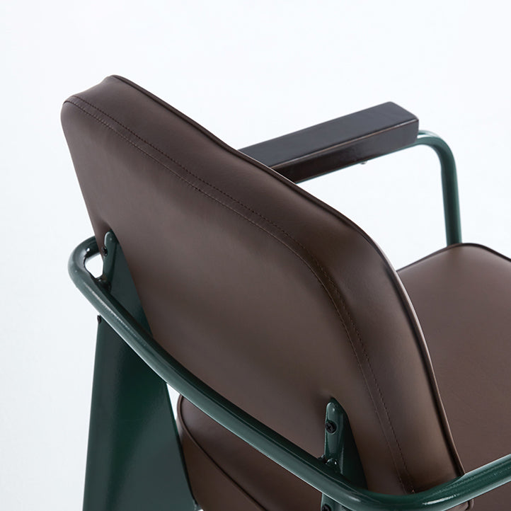 Scandinavian Home Arm Chair Open Back Metal Upholstered Dining Room Chair Clearhalo ' kitchen&dining_furn' 'Dining Chairs' 'Dining Tables & Seating' 'dining_chair' 'Furniture' 'furniture_dining_chair' 'Kitchen & Dining Furniture' 'kitchen' 3859263