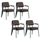 Scandinavian Home Arm Chair Open Back Metal Upholstered Dining Room Chair Brown Black Set of 4 Clearhalo ' kitchen&dining_furn' 'Dining Chairs' 'Dining Tables & Seating' 'dining_chair' 'Furniture' 'furniture_dining_chair' 'Kitchen & Dining Furniture' 'kitchen' 3859266