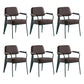 Scandinavian Home Arm Chair Open Back Metal Upholstered Dining Room Chair Brown Black Set of 6 Clearhalo ' kitchen&dining_furn' 'Dining Chairs' 'Dining Tables & Seating' 'dining_chair' 'Furniture' 'furniture_dining_chair' 'Kitchen & Dining Furniture' 'kitchen' 3859268