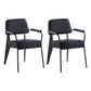 Scandinavian Home Arm Chair Open Back Metal Upholstered Dining Room Chair Black Black Set of 2 Clearhalo ' kitchen&dining_furn' 'Dining Chairs' 'Dining Tables & Seating' 'dining_chair' 'Furniture' 'furniture_dining_chair' 'Kitchen & Dining Furniture' 'kitchen' 3859274