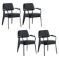 Scandinavian Home Arm Chair Open Back Metal Upholstered Dining Room Chair Black Black Set of 4 Clearhalo ' kitchen&dining_furn' 'Dining Chairs' 'Dining Tables & Seating' 'dining_chair' 'Furniture' 'furniture_dining_chair' 'Kitchen & Dining Furniture' 'kitchen' 3859275