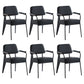 Scandinavian Home Arm Chair Open Back Metal Upholstered Dining Room Chair Black Black Set of 6 Clearhalo ' kitchen&dining_furn' 'Dining Chairs' 'Dining Tables & Seating' 'dining_chair' 'Furniture' 'furniture_dining_chair' 'Kitchen & Dining Furniture' 'kitchen' 3859276