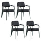Scandinavian Home Arm Chair Open Back Metal Upholstered Dining Room Chair Black Green Set of 4 Clearhalo ' kitchen&dining_furn' 'Dining Chairs' 'Dining Tables & Seating' 'dining_chair' 'Furniture' 'furniture_dining_chair' 'Kitchen & Dining Furniture' 'kitchen' 3859278