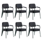 Scandinavian Home Arm Chair Open Back Metal Upholstered Dining Room Chair Black Green Set of 6 Clearhalo ' kitchen&dining_furn' 'Dining Chairs' 'Dining Tables & Seating' 'dining_chair' 'Furniture' 'furniture_dining_chair' 'Kitchen & Dining Furniture' 'kitchen' 3859279