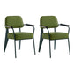Scandinavian Home Arm Chair Open Back Metal Upholstered Dining Room Chair Green Green Set of 2 Clearhalo ' kitchen&dining_furn' 'Dining Chairs' 'Dining Tables & Seating' 'dining_chair' 'Furniture' 'furniture_dining_chair' 'Kitchen & Dining Furniture' 'kitchen' 3859280