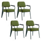Scandinavian Home Arm Chair Open Back Metal Upholstered Dining Room Chair Green Green Set of 4 Clearhalo ' kitchen&dining_furn' 'Dining Chairs' 'Dining Tables & Seating' 'dining_chair' 'Furniture' 'furniture_dining_chair' 'Kitchen & Dining Furniture' 'kitchen' 3859281