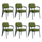 Scandinavian Home Arm Chair Open Back Metal Upholstered Dining Room Chair Green Green Set of 6 Clearhalo ' kitchen&dining_furn' 'Dining Chairs' 'Dining Tables & Seating' 'dining_chair' 'Furniture' 'furniture_dining_chair' 'Kitchen & Dining Furniture' 'kitchen' 3859282