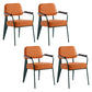 Scandinavian Home Arm Chair Open Back Metal Upholstered Dining Room Chair Orange Green Set of 4 Clearhalo ' kitchen&dining_furn' 'Dining Chairs' 'Dining Tables & Seating' 'dining_chair' 'Furniture' 'furniture_dining_chair' 'Kitchen & Dining Furniture' 'kitchen' 3859284