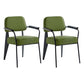 Scandinavian Home Arm Chair Open Back Metal Upholstered Dining Room Chair Green Black Set of 2 Clearhalo ' kitchen&dining_furn' 'Dining Chairs' 'Dining Tables & Seating' 'dining_chair' 'Furniture' 'furniture_dining_chair' 'Kitchen & Dining Furniture' 'kitchen' 3859286