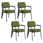 Scandinavian Home Arm Chair Open Back Metal Upholstered Dining Room Chair Green Black Set of 4 Clearhalo ' kitchen&dining_furn' 'Dining Chairs' 'Dining Tables & Seating' 'dining_chair' 'Furniture' 'furniture_dining_chair' 'Kitchen & Dining Furniture' 'kitchen' 3859287