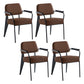 Scandinavian Home Arm Chair Open Back Metal Upholstered Dining Room Chair Coffee Black Set of 4 Clearhalo ' kitchen&dining_furn' 'Dining Chairs' 'Dining Tables & Seating' 'dining_chair' 'Furniture' 'furniture_dining_chair' 'Kitchen & Dining Furniture' 'kitchen' 3859290