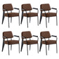 Scandinavian Home Arm Chair Open Back Metal Upholstered Dining Room Chair Coffee Black Set of 6 Clearhalo ' kitchen&dining_furn' 'Dining Chairs' 'Dining Tables & Seating' 'dining_chair' 'Furniture' 'furniture_dining_chair' 'Kitchen & Dining Furniture' 'kitchen' 3859291