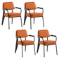 Scandinavian Home Arm Chair Open Back Metal Upholstered Dining Room Chair Orange Black Set of 4 Clearhalo ' kitchen&dining_furn' 'Dining Chairs' 'Dining Tables & Seating' 'dining_chair' 'Furniture' 'furniture_dining_chair' 'Kitchen & Dining Furniture' 'kitchen' 3859293