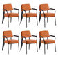 Scandinavian Home Arm Chair Open Back Metal Upholstered Dining Room Chair Orange Black Set of 6 Clearhalo ' kitchen&dining_furn' 'Dining Chairs' 'Dining Tables & Seating' 'dining_chair' 'Furniture' 'furniture_dining_chair' 'Kitchen & Dining Furniture' 'kitchen' 3859294