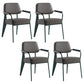Scandinavian Home Arm Chair Open Back Metal Upholstered Dining Room Chair Grey Green Set of 4 Clearhalo ' kitchen&dining_furn' 'Dining Chairs' 'Dining Tables & Seating' 'dining_chair' 'Furniture' 'furniture_dining_chair' 'Kitchen & Dining Furniture' 'kitchen' 3859296