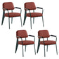 Scandinavian Home Arm Chair Open Back Metal Upholstered Dining Room Chair Red Green Set of 4 Clearhalo ' kitchen&dining_furn' 'Dining Chairs' 'Dining Tables & Seating' 'dining_chair' 'Furniture' 'furniture_dining_chair' 'Kitchen & Dining Furniture' 'kitchen' 3859299