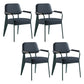 Scandinavian Home Arm Chair Open Back Metal Upholstered Dining Room Chair Blue Green Set of 4 Clearhalo ' kitchen&dining_furn' 'Dining Chairs' 'Dining Tables & Seating' 'dining_chair' 'Furniture' 'furniture_dining_chair' 'Kitchen & Dining Furniture' 'kitchen' 3859302