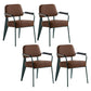Scandinavian Home Arm Chair Open Back Metal Upholstered Dining Room Chair Coffee Green Set of 4 Clearhalo ' kitchen&dining_furn' 'Dining Chairs' 'Dining Tables & Seating' 'dining_chair' 'Furniture' 'furniture_dining_chair' 'Kitchen & Dining Furniture' 'kitchen' 3859305
