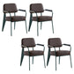 Scandinavian Home Arm Chair Open Back Metal Upholstered Dining Room Chair Brown Green Set of 4 Clearhalo ' kitchen&dining_furn' 'Dining Chairs' 'Dining Tables & Seating' 'dining_chair' 'Furniture' 'furniture_dining_chair' 'Kitchen & Dining Furniture' 'kitchen' 3859308