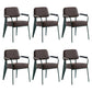 Scandinavian Home Arm Chair Open Back Metal Upholstered Dining Room Chair Brown Green Set of 6 Clearhalo ' kitchen&dining_furn' 'Dining Chairs' 'Dining Tables & Seating' 'dining_chair' 'Furniture' 'furniture_dining_chair' 'Kitchen & Dining Furniture' 'kitchen' 3859309