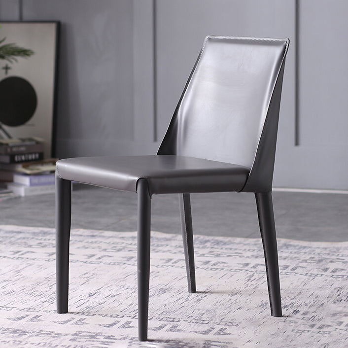 Designer Style Study Room Chair Matte Finish Leather Parsons Dining Chair (Set of 2) Clearhalo ' kitchen&dining_furn' 'Dining Chairs' 'Dining Tables & Seating' 'dining_chair' 'furn' 'furn_dining_chair' 'Furniture' 'furniture_dining_chair' 'Kitchen & Dining Furniture' 'kitchen' 3859310
