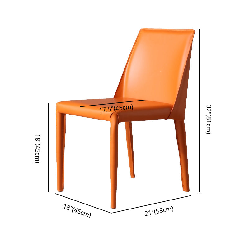 Designer Style Study Room Chair Matte Finish Leather Parsons Dining Chair (Set of 2) Clearhalo ' kitchen&dining_furn' 'Dining Chairs' 'Dining Tables & Seating' 'dining_chair' 'furn' 'furn_dining_chair' 'Furniture' 'furniture_dining_chair' 'Kitchen & Dining Furniture' 'kitchen' 3859323