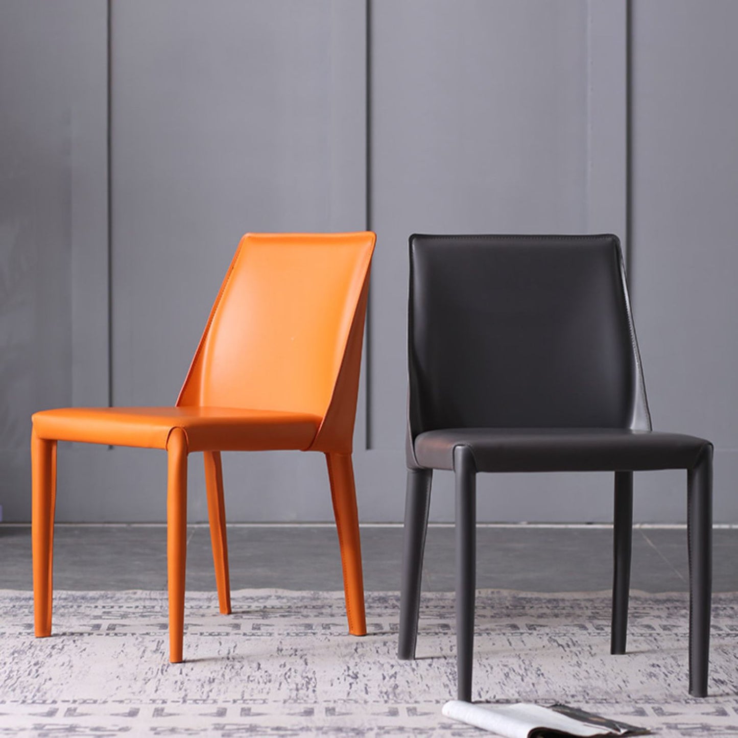 Designer Style Study Room Chair Matte Finish Leather Parsons Dining Chair (Set of 2) Clearhalo ' kitchen&dining_furn' 'Dining Chairs' 'Dining Tables & Seating' 'dining_chair' 'furn' 'furn_dining_chair' 'Furniture' 'furniture_dining_chair' 'Kitchen & Dining Furniture' 'kitchen' 3859326
