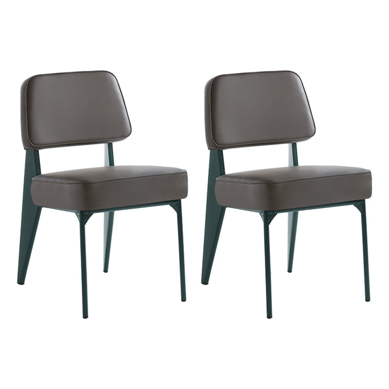 Scandinavian Home Side Chair Open Back Upholstered Metal Dining Room Chair Grey 2 Piece Set Green Clearhalo ' kitchen&dining_furn' 'Dining Chairs' 'Dining Tables & Seating' 'dining_chair' 'furn' 'furn_dining_chair' 'Furniture' 'furniture_dining_chair' 'Kitchen & Dining Furniture' 'kitchen' 3859328
