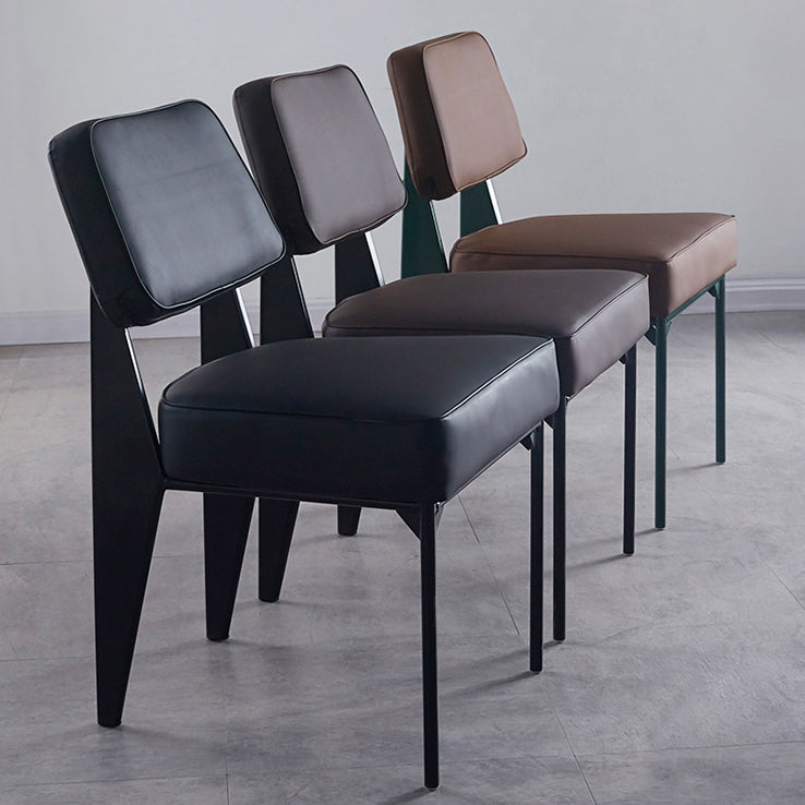 Scandinavian Home Side Chair Open Back Upholstered Metal Dining Room Chair Clearhalo ' kitchen&dining_furn' 'Dining Chairs' 'Dining Tables & Seating' 'dining_chair' 'furn' 'furn_dining_chair' 'Furniture' 'furniture_dining_chair' 'Kitchen & Dining Furniture' 'kitchen' 3859330