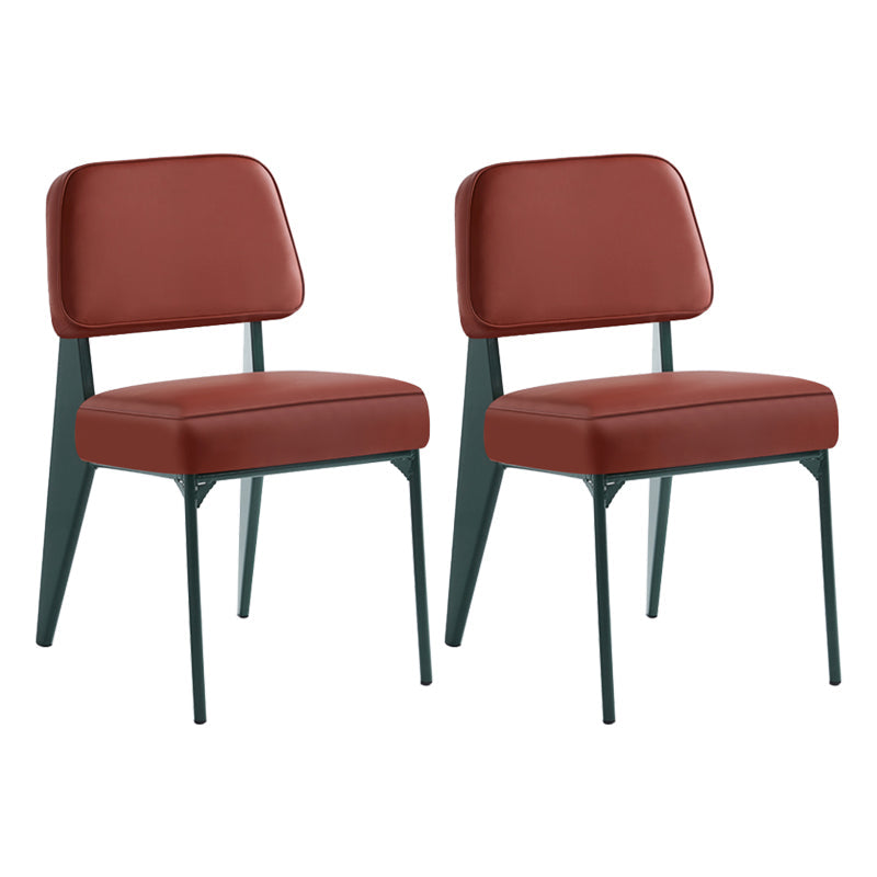 Scandinavian Home Side Chair Open Back Upholstered Metal Dining Room Chair Red 2 Piece Set Green Clearhalo ' kitchen&dining_furn' 'Dining Chairs' 'Dining Tables & Seating' 'dining_chair' 'furn' 'furn_dining_chair' 'Furniture' 'furniture_dining_chair' 'Kitchen & Dining Furniture' 'kitchen' 3859334