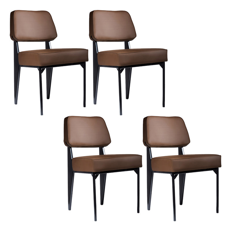 Scandinavian Home Side Chair Open Back Upholstered Metal Dining Room Chair Coffee 4 Piece Set Black Clearhalo ' kitchen&dining_furn' 'Dining Chairs' 'Dining Tables & Seating' 'dining_chair' 'furn' 'furn_dining_chair' 'Furniture' 'furniture_dining_chair' 'Kitchen & Dining Furniture' 'kitchen' 3859340