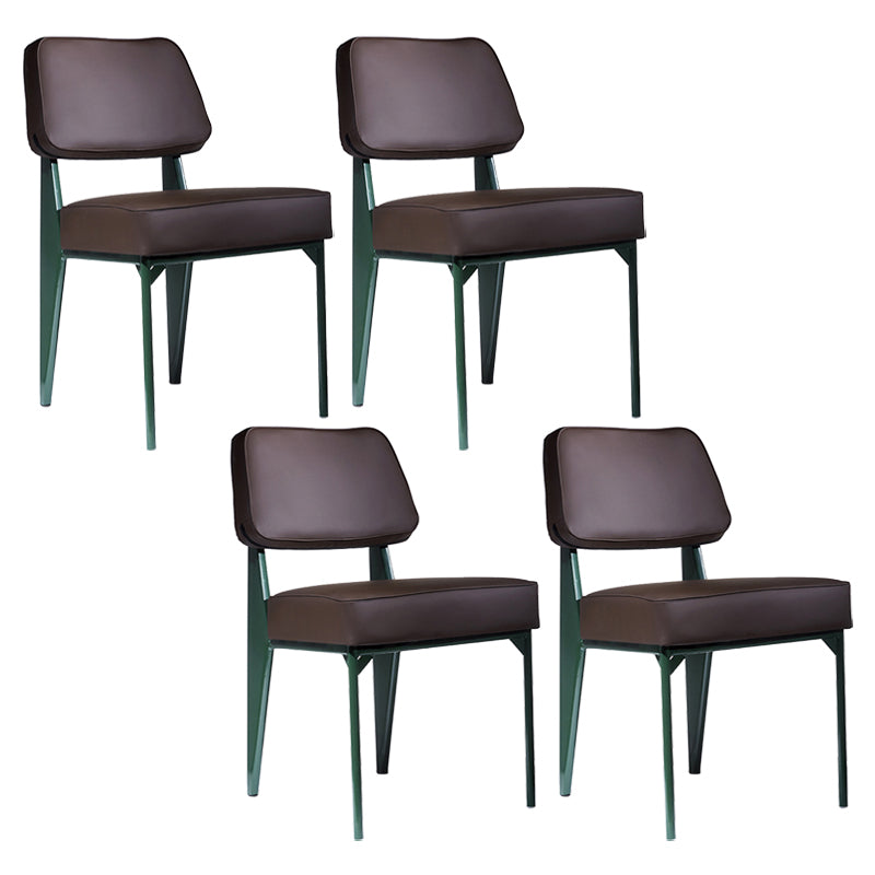 Scandinavian Home Side Chair Open Back Upholstered Metal Dining Room Chair Brown 4 Piece Set Green Clearhalo ' kitchen&dining_furn' 'Dining Chairs' 'Dining Tables & Seating' 'dining_chair' 'furn' 'furn_dining_chair' 'Furniture' 'furniture_dining_chair' 'Kitchen & Dining Furniture' 'kitchen' 3859343