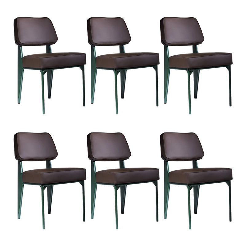 Scandinavian Home Side Chair Open Back Upholstered Metal Dining Room Chair Brown 6 Piece Set Green Clearhalo ' kitchen&dining_furn' 'Dining Chairs' 'Dining Tables & Seating' 'dining_chair' 'furn' 'furn_dining_chair' 'Furniture' 'furniture_dining_chair' 'Kitchen & Dining Furniture' 'kitchen' 3859344