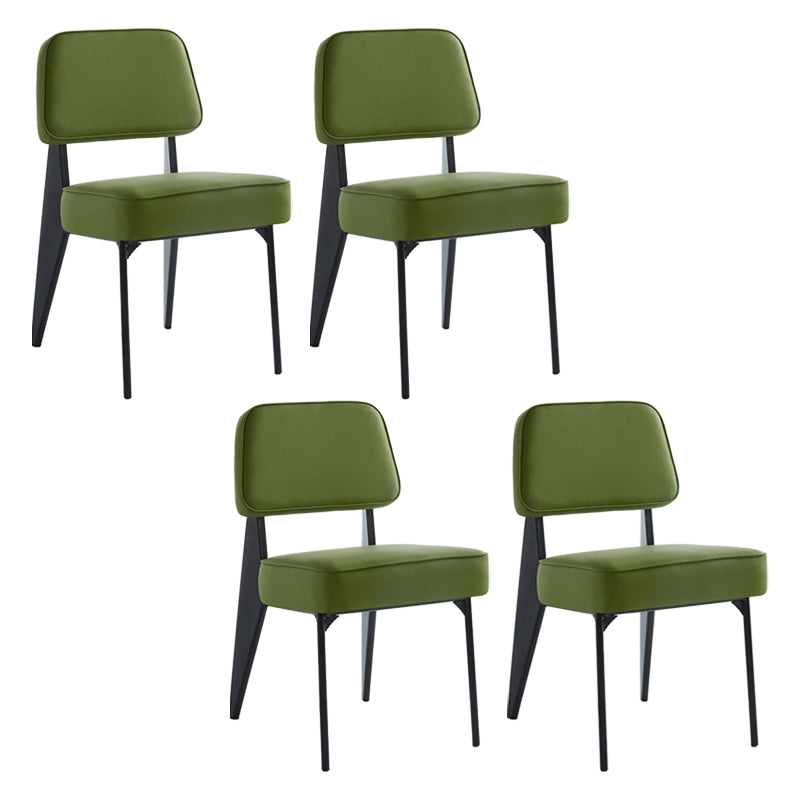 Scandinavian Home Side Chair Open Back Upholstered Metal Dining Room Chair Green 4 Piece Set Black Clearhalo ' kitchen&dining_furn' 'Dining Chairs' 'Dining Tables & Seating' 'dining_chair' 'furn' 'furn_dining_chair' 'Furniture' 'furniture_dining_chair' 'Kitchen & Dining Furniture' 'kitchen' 3859349