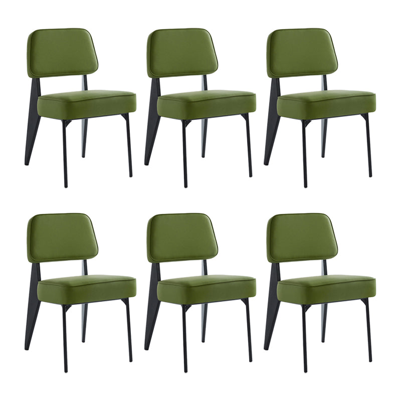 Scandinavian Home Side Chair Open Back Upholstered Metal Dining Room Chair Green 6 Piece Set Black Clearhalo ' kitchen&dining_furn' 'Dining Chairs' 'Dining Tables & Seating' 'dining_chair' 'furn' 'furn_dining_chair' 'Furniture' 'furniture_dining_chair' 'Kitchen & Dining Furniture' 'kitchen' 3859350