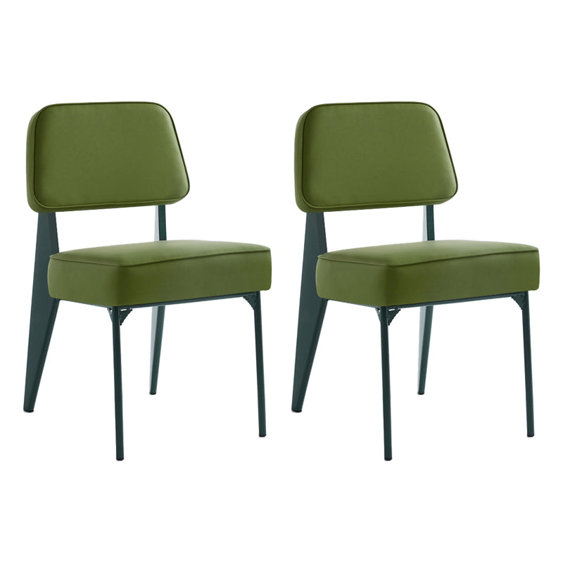 Scandinavian Home Side Chair Open Back Upholstered Metal Dining Room Chair Green 2 Piece Set Green Clearhalo ' kitchen&dining_furn' 'Dining Chairs' 'Dining Tables & Seating' 'dining_chair' 'furn' 'furn_dining_chair' 'Furniture' 'furniture_dining_chair' 'Kitchen & Dining Furniture' 'kitchen' 3859354